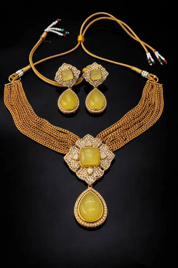 Yellow_Barss_Trendy_Necklace_Set_With_Earrings_For_Women