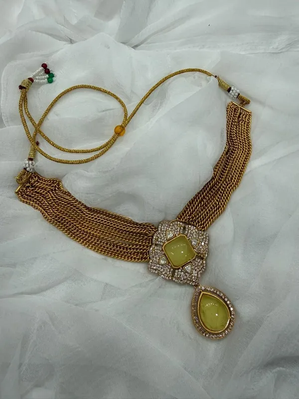 Yellow_Barss_Trendy_Necklace_Set_With_Earrings_For_Women
