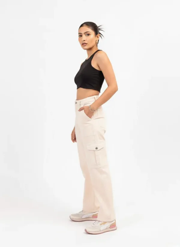 Beige_Straight_Fit_Cargo