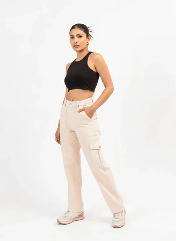Beige_Straight_Fit_Cargo