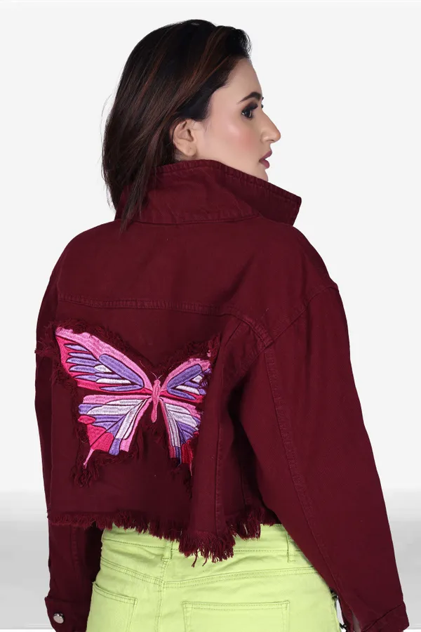 Maroon_Butterfly_Oversized_Crop_Jacket