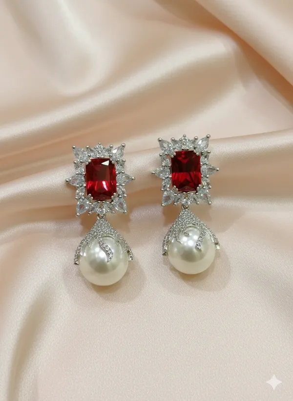 Red_Oxidised_Big_Pearl_Stud_Earrings