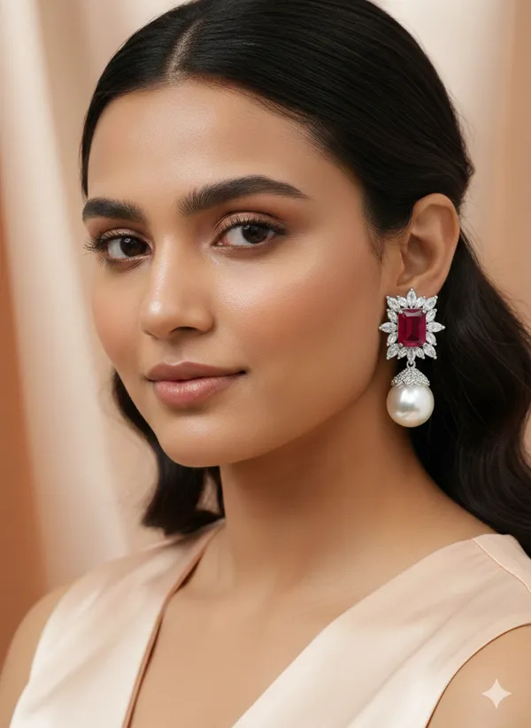Red_Oxidised_Big_Pearl_Stud_Earrings