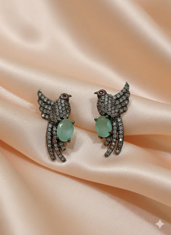 Black_Pista_Green_Chimney_Stud_Earrings
