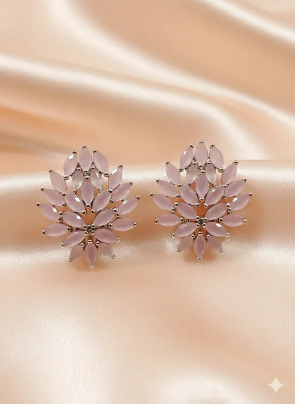 Silver_Light_Pink_Umbrella_Chatri_Earrings