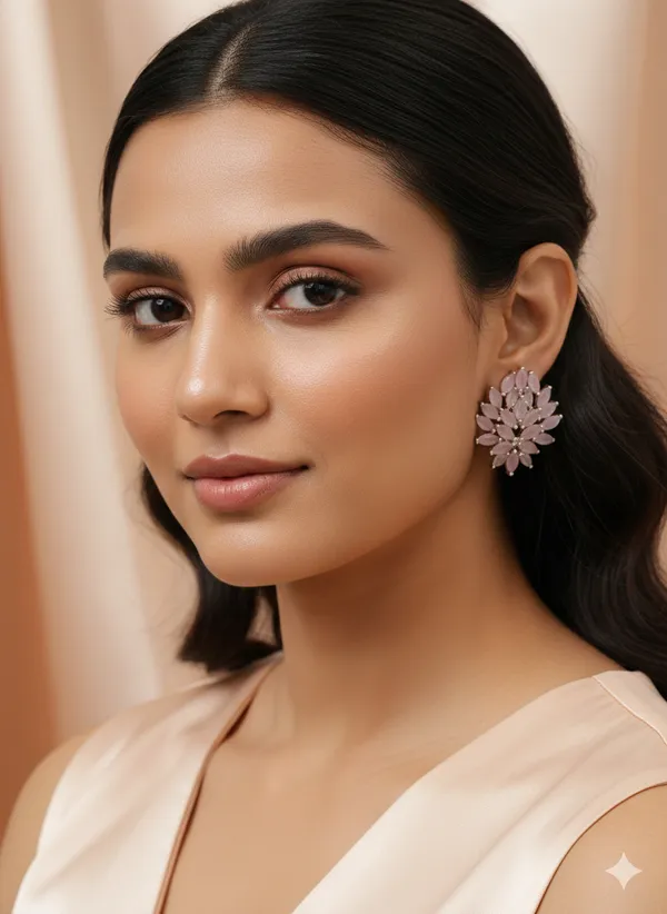 Silver_Light_Pink_Umbrella_Chatri_Earrings