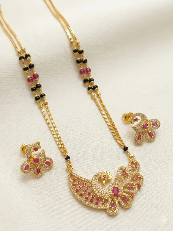 American_Diamond_CZ_Peacock_Long_Mangalsutra