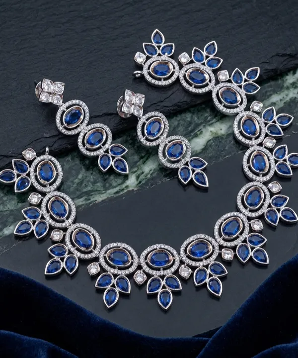 Blue_American_Diamond_Peacock_Necklace_For_Women