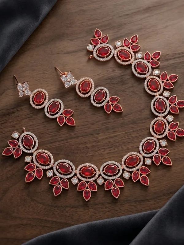 Red_American_Diamond_Peacock_Necklace_For_Women