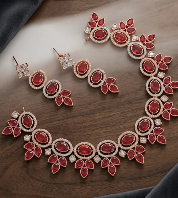 Red_American_Diamond_Peacock_Necklace_For_Women