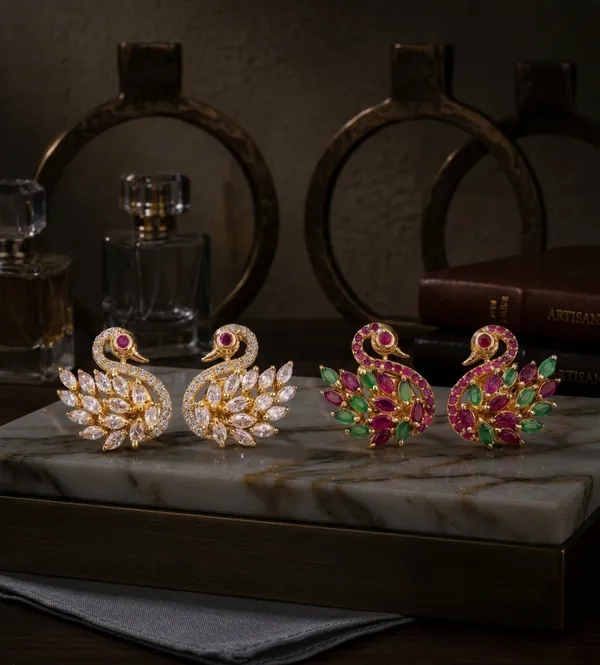 Combo_Multi_And_White_Swan_Hans_Earrings