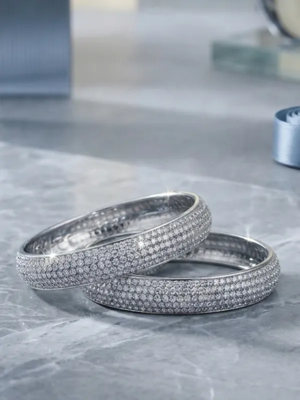 Silver_Diamond_Design_Bangles_For_Women
