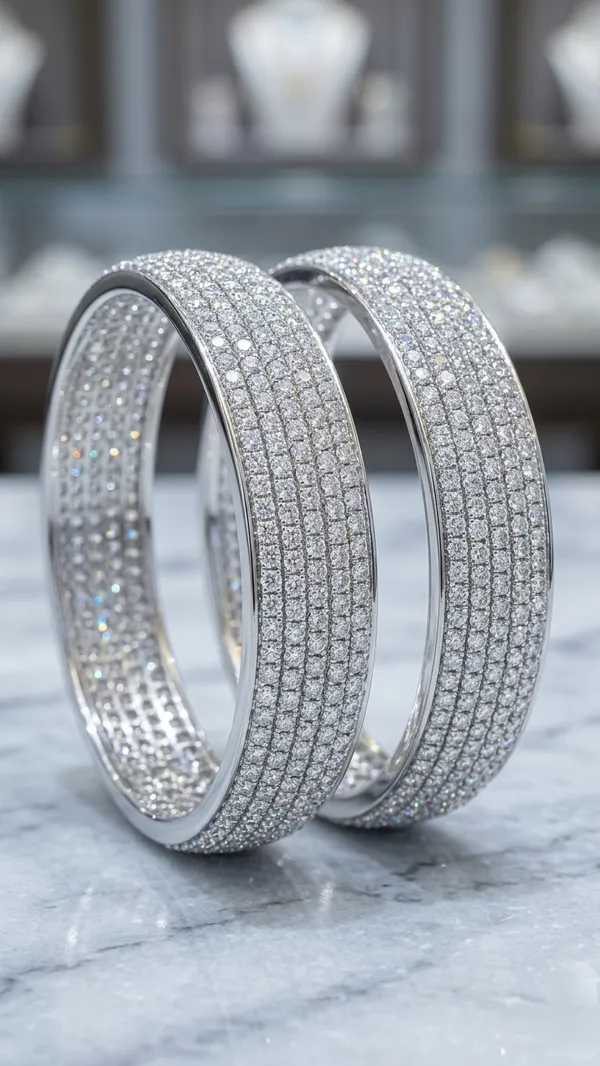 Silver_Diamond_Design_Bangles_For_Women