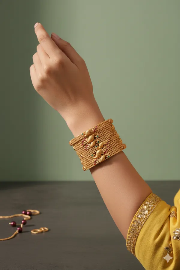 Matte_Finish_Peacock_Design_Bangles_Set_of_6