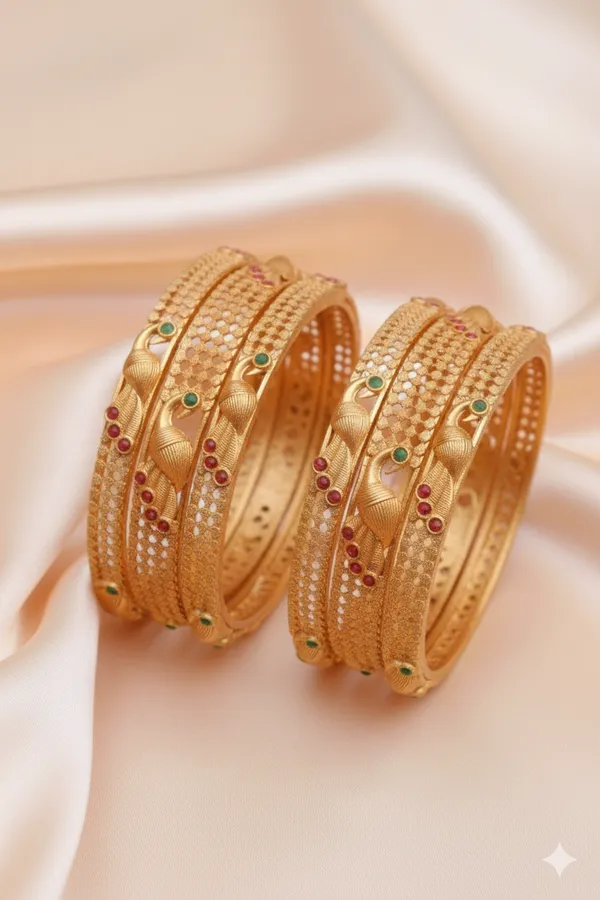 Matte_Finish_Peacock_Design_Bangles_Set_of_6
