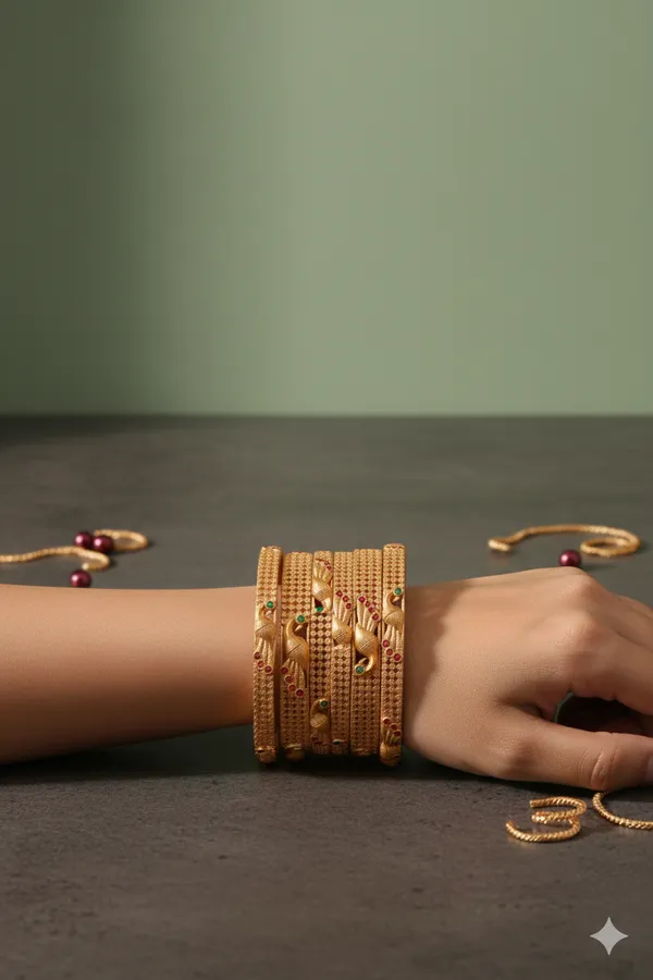 Matte_Finish_Peacock_Design_Bangles_Set_of_6