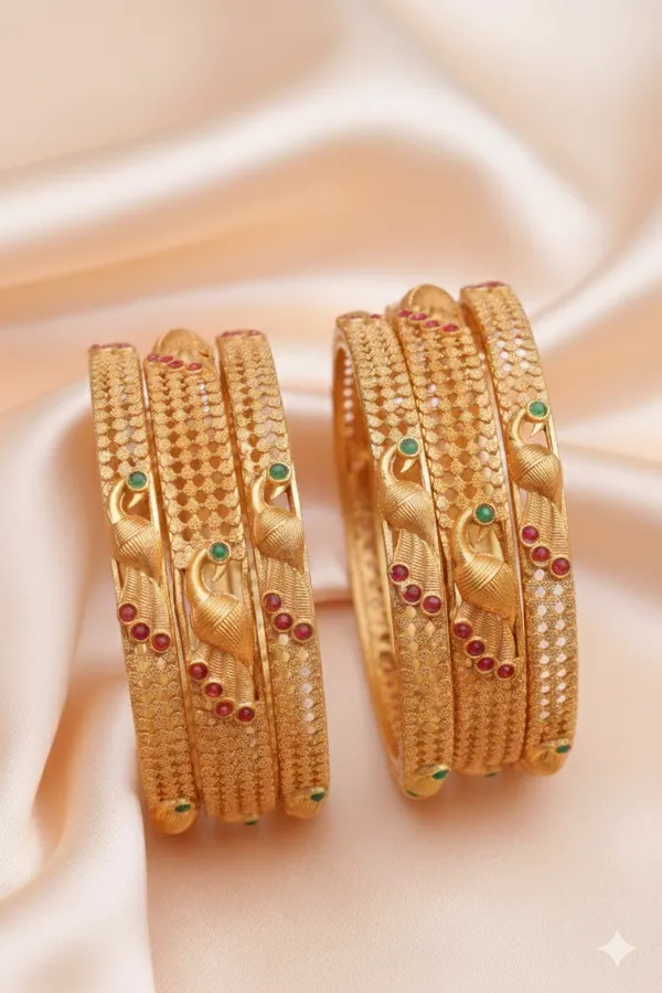 Matte_Finish_Peacock_Design_Bangles_Set_of_6