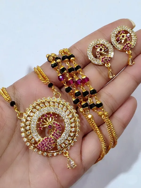 Pink_Mala_Peacock_Mayur_Premium_Mangalsutra