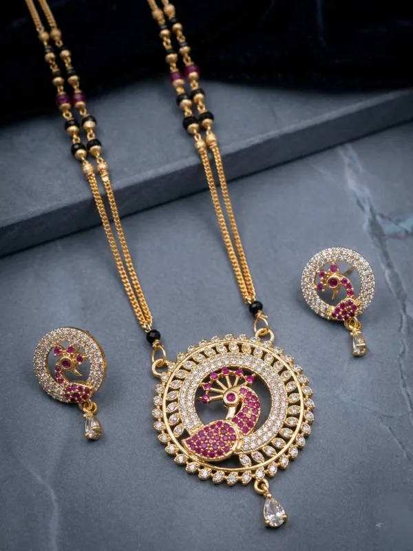 Pink_Mala_Peacock_Mayur_Premium_Mangalsutra