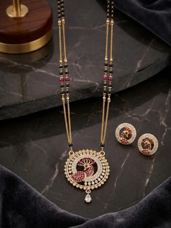 Pink_Mala_Peacock_Mayur_Premium_Mangalsutra