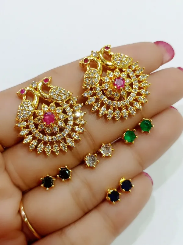 5_Color_Changeable_American_Diamond_Peacock_Earrings