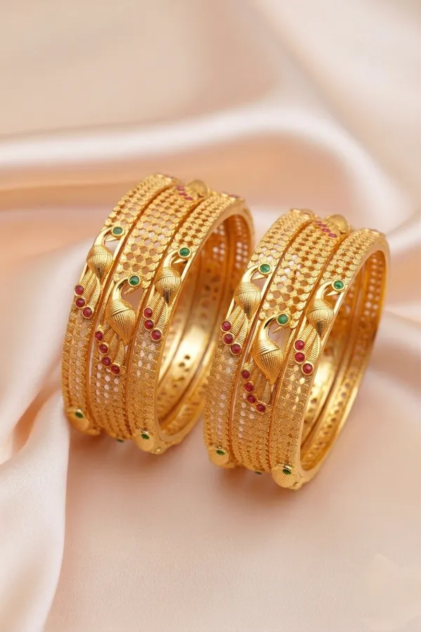 Matte_Finish_Peacock_Design_Bangles_Set_of_6