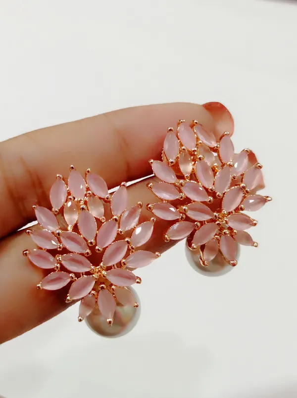 Rose_Gold_Light_Pink_Umbrella_Chatri_Earrings