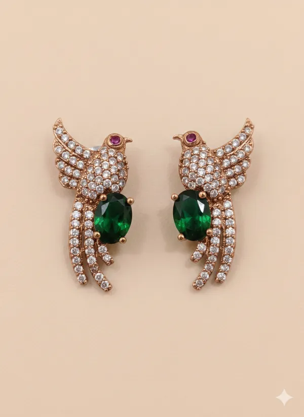 Rose_Gold_Green_Chimney_Cylinder_Stud_Earrings