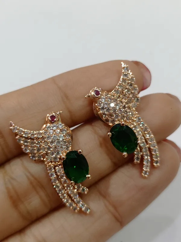 Rose_Gold_Green_Chimney_Cylinder_Stud_Earrings