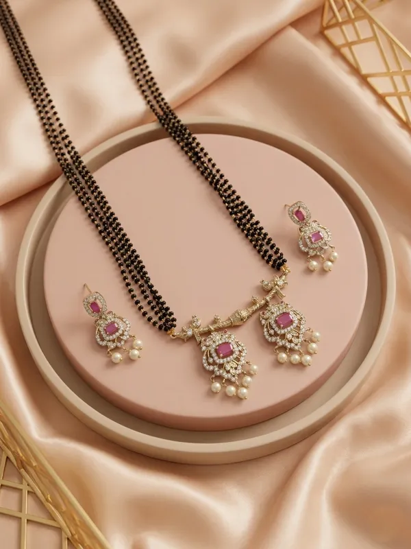Pink_Bead_Victorian_Style_Mangalsutra