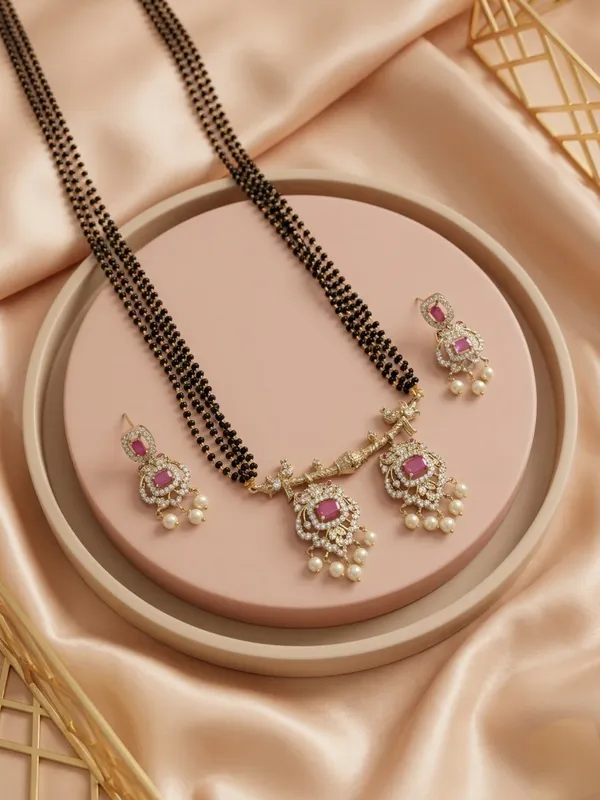 Pink_Bead_Victorian_Style_Mangalsutra