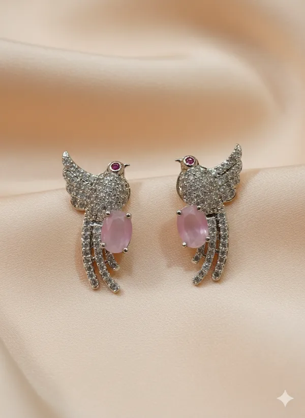 Silver_Light_Pink_Chimney_Stud_Earrings
