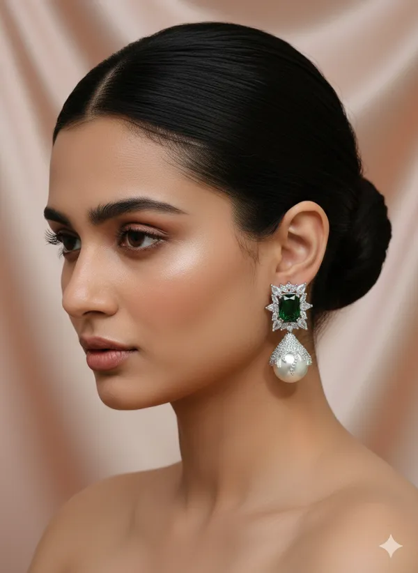Green_Oxidised_Big_Pearl_Stud_Earrings