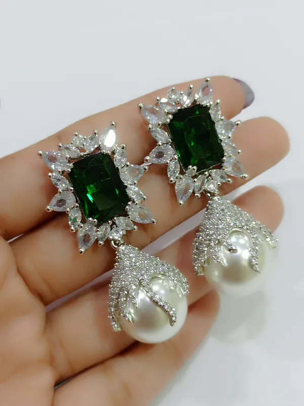 Green_Oxidised_Big_Pearl_Stud_Earrings