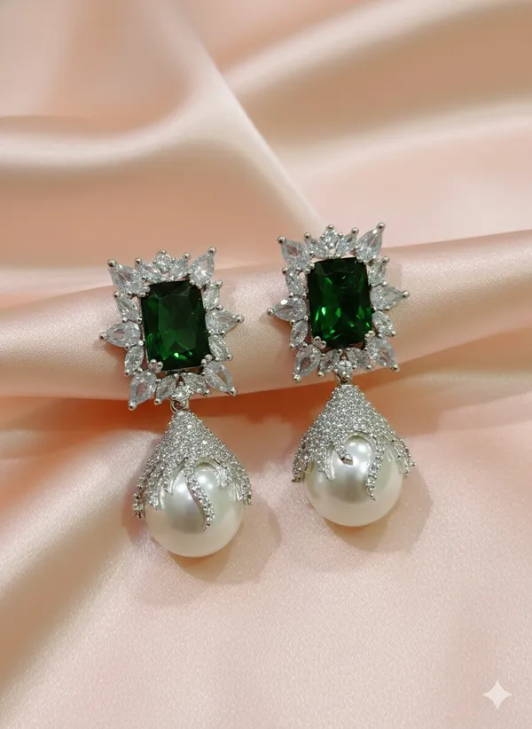 Green_Oxidised_Big_Pearl_Stud_Earrings