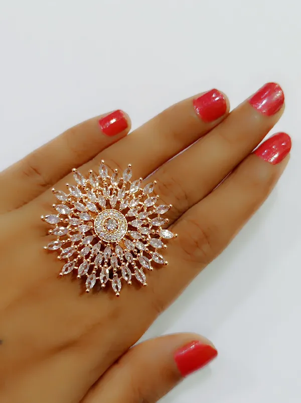 American_Diamond_Rose_Gold_Flower_Finger_Ring_For_Women