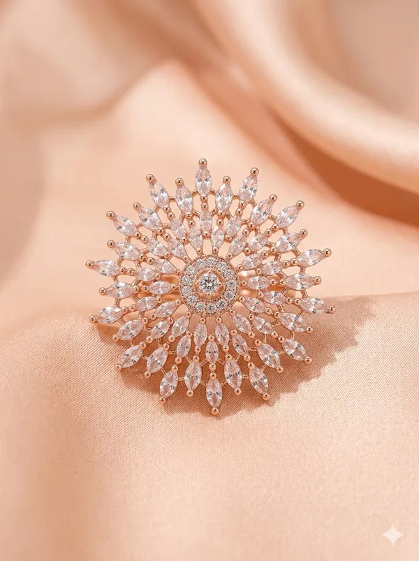 American_Diamond_Rose_Gold_Flower_Finger_Ring_For_Women