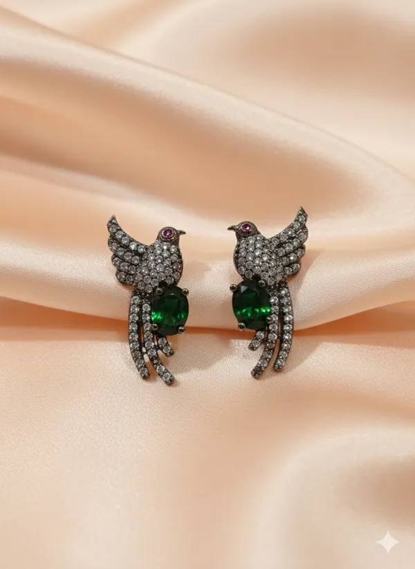 Black_Green_Chimney_Cylinder_Stud_Earrings