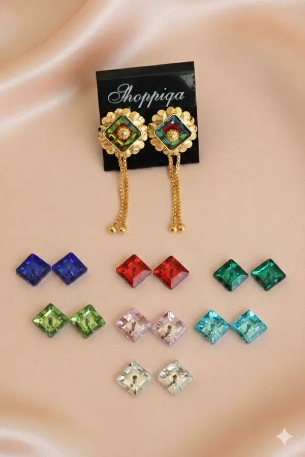 Multi_Color_Square_Sakhli_Earrings_Set_of_7_Pairs