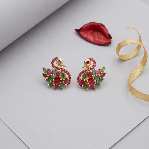 Multicolor_Brass_Premium_Swan_Hans_Earrings_For_Women