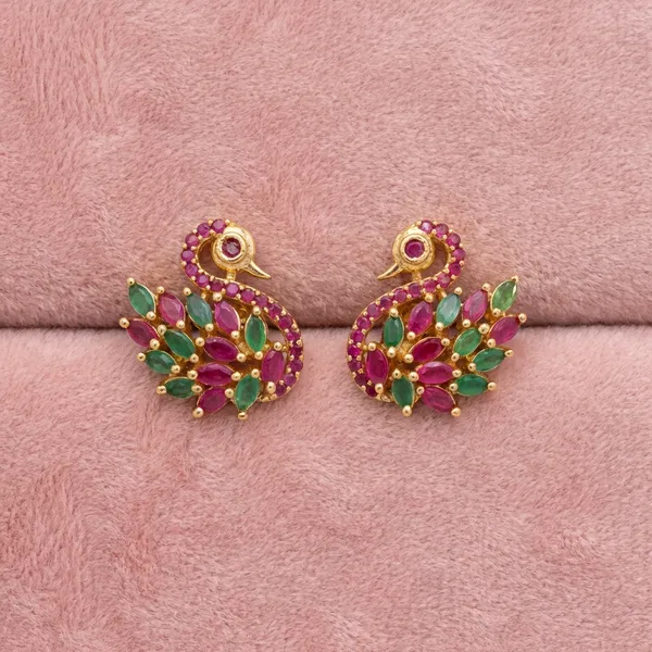 Multicolor_Brass_Premium_Swan_Hans_Earrings_For_Women