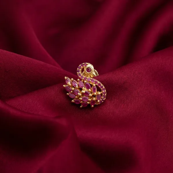 Gold_Plated_Brass_Premium_Pink_Swan_Earrings_For_Women