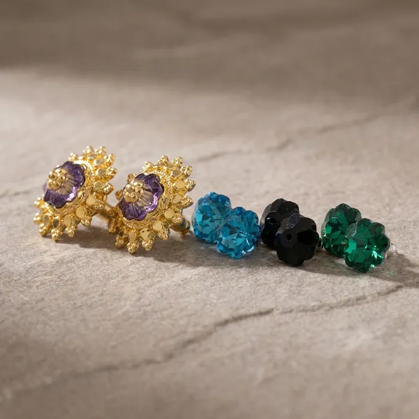 Multi_Brass_Premium_Purple_Earrings_Set_of_3_Pairs