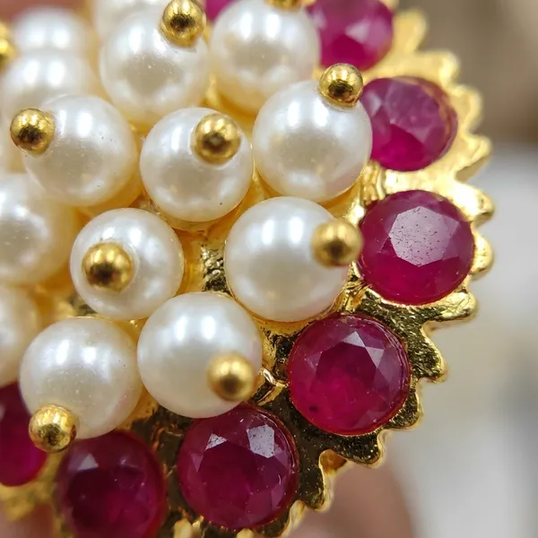 White_And_Red_Brass_Premium_Kanphul_Earrings_For_Women