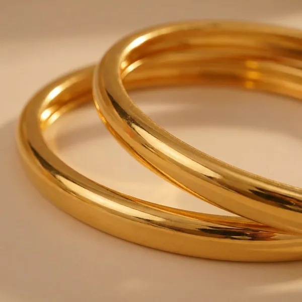 Gold_Brass_Plain_Bangles_For_Women