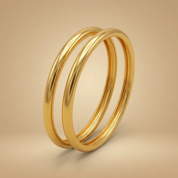 Gold_Brass_Plain_Bangles_For_Women