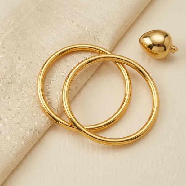 Gold_Brass_Plain_Bangles_For_Women