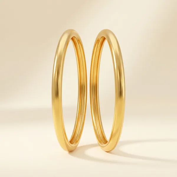 Gold_Brass_Plain_Bangles_For_Women
