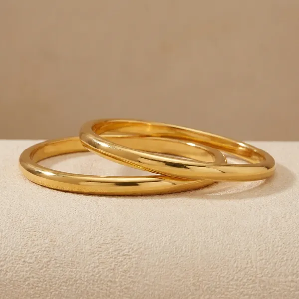 Gold_Brass_Plain_Bangles_For_Women