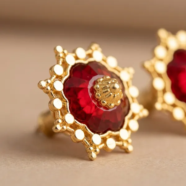Multi_Brass_Premium_Red_Earrings_Set_of_5_Pairs
